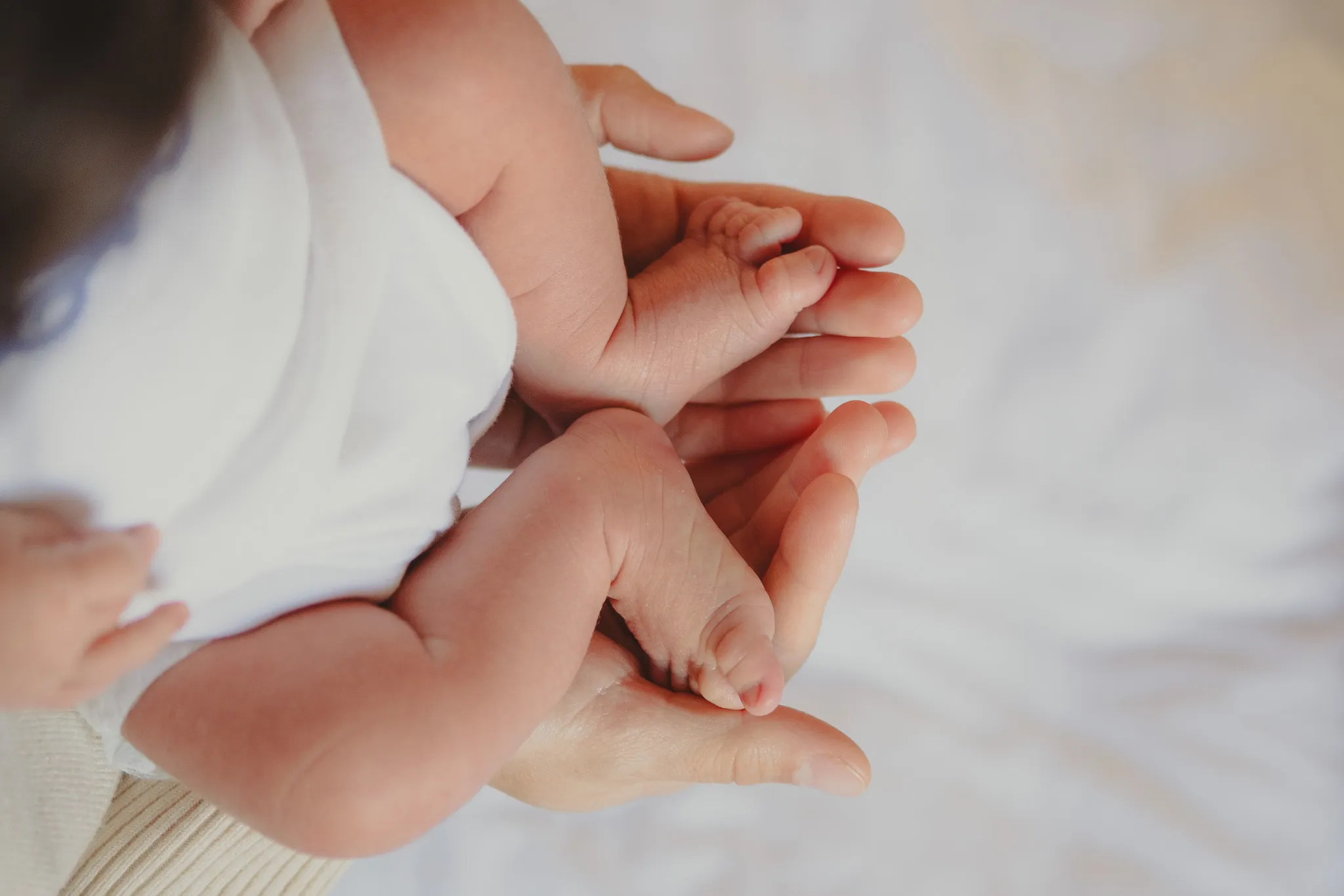 Feet of a newborn child
