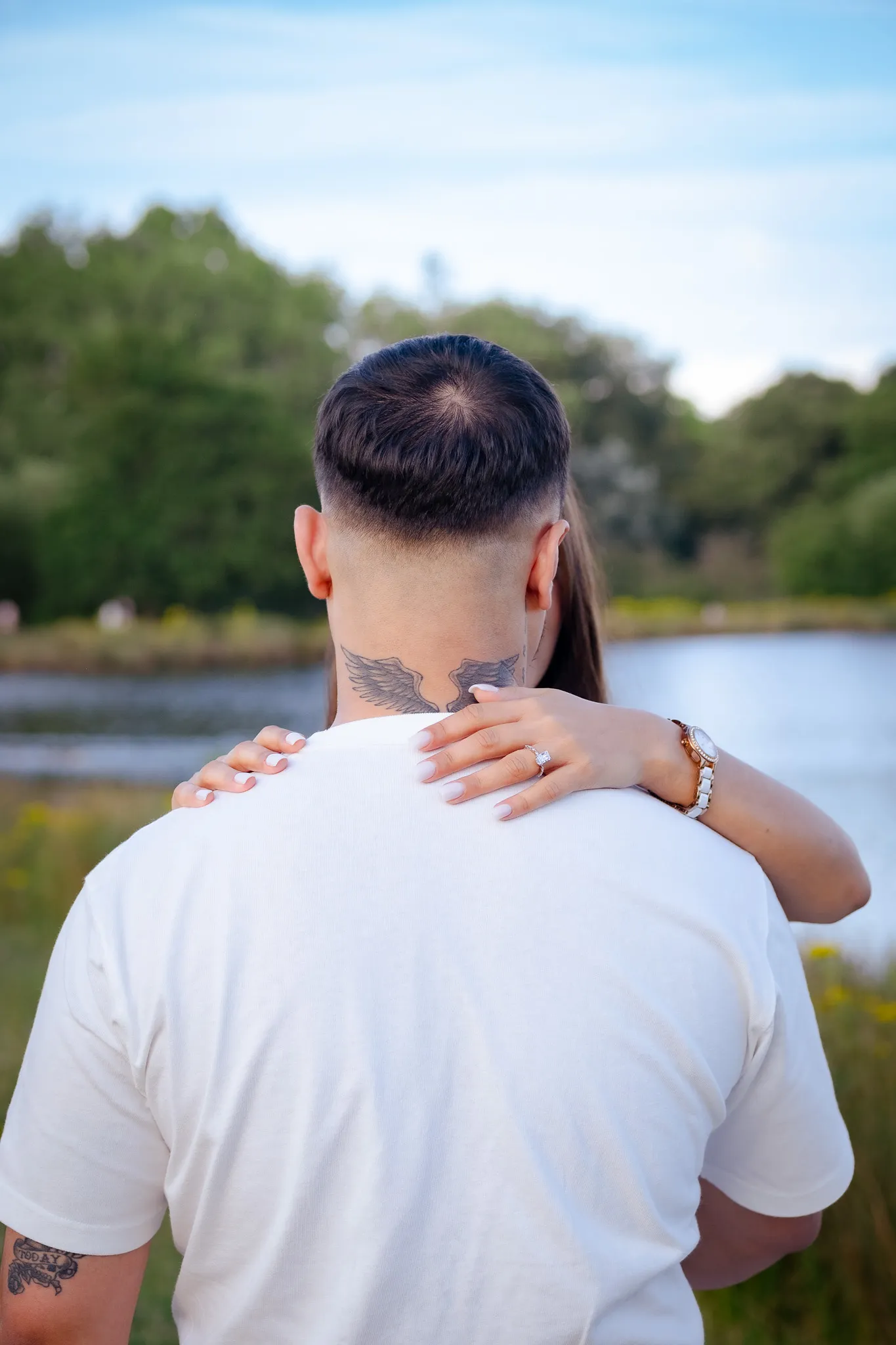 Proposal photoshoot for a couple in Richmond park