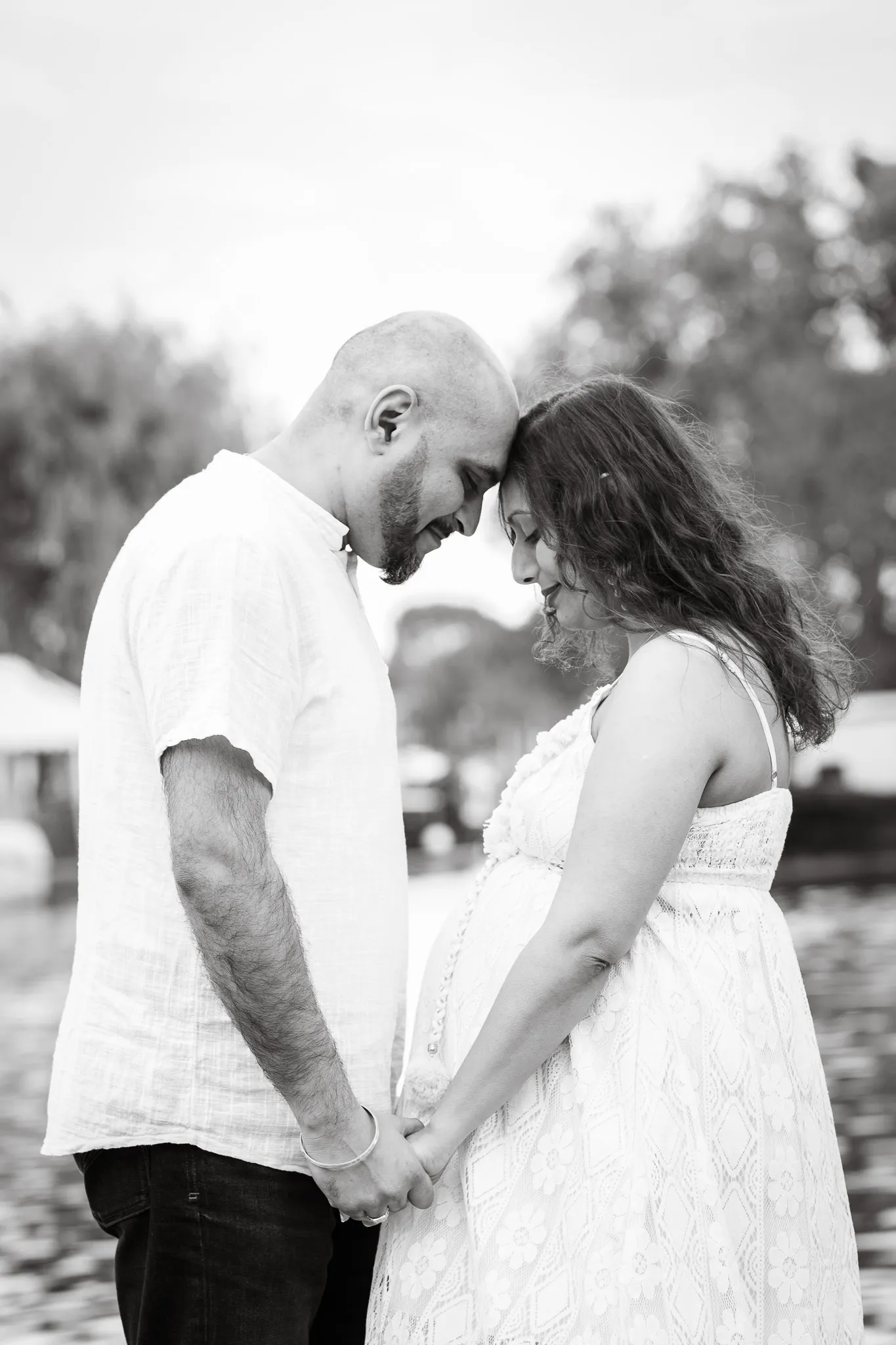 Wife and husband head to head, expecting their first child