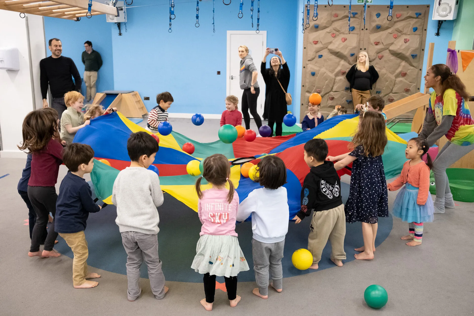 Birthday party photoshoot, children playing on a birthday party