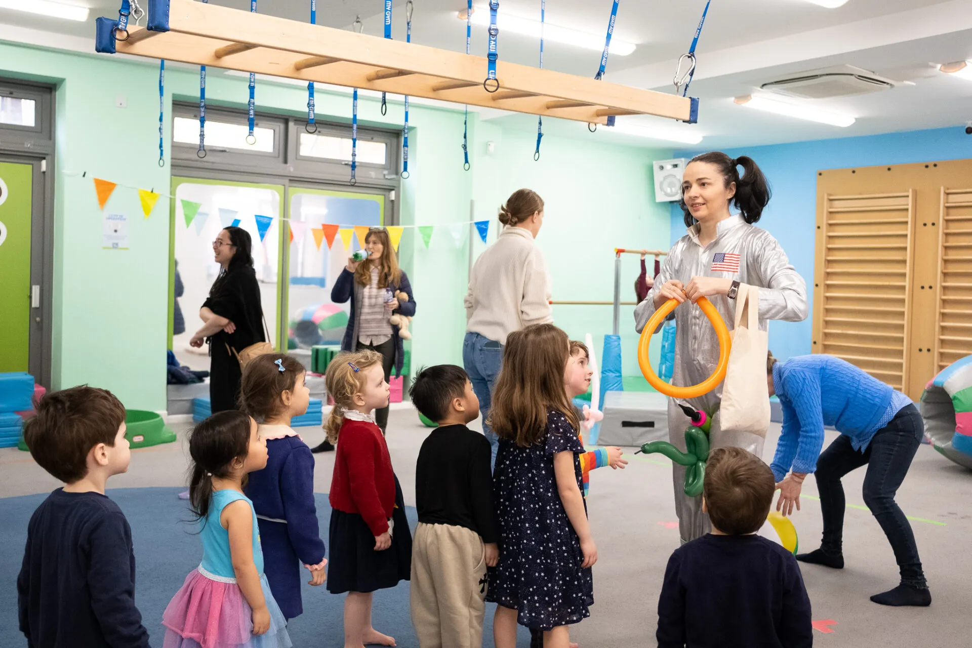 Birthday party photoshoot, children playing on a birthday party