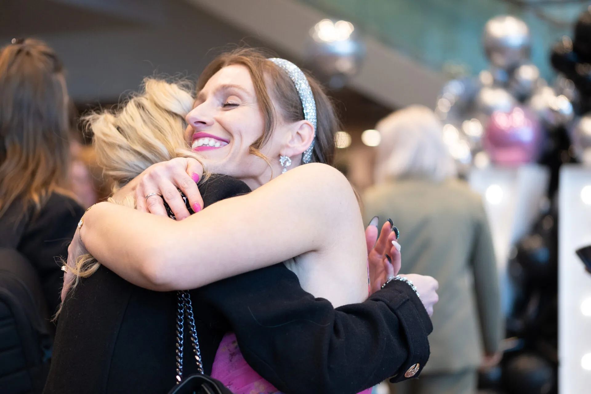 Two women hugging