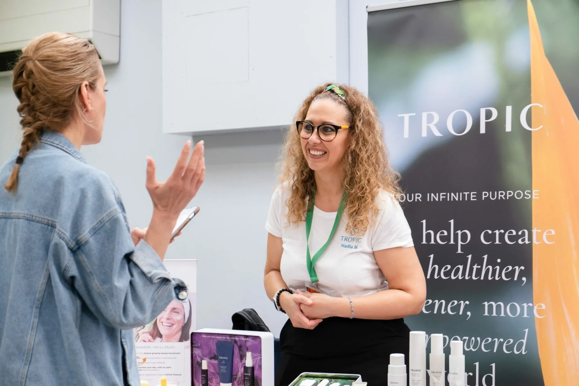 Conversation between two women, bulgarian woman in business